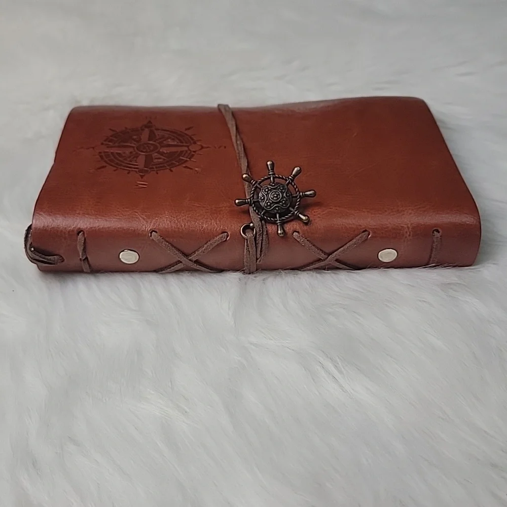 Nautical NeW Faux Leather Compass Rose Embossed Refillable Paper Diary Notepad‎